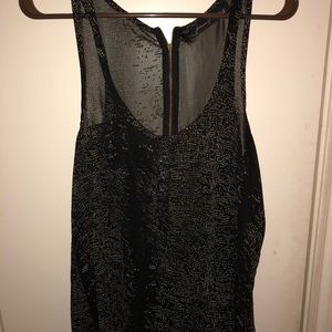 Beautiful black shear tank top with gold sparkles